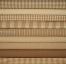 Dunroven House 9  Wheat ~ Cream  Homespun Fabric Bundle 9 ~ 1/2 Yard Cuts