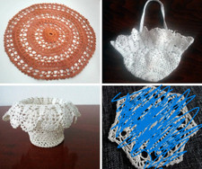 Lot of 3 vintage Romanian handmade crochet 1950s handcraft lace decor table line