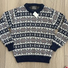 NWT Kids Vintage 90s Grandpa Sweater Size 7 High Sierra Chunky Dadcore