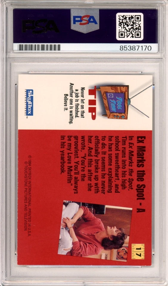 1994 SKYBOX HOME IMPROVEMENT TIM ALLEN SIGNED TRADING CARD PSA DNA COA AUTOGRAPH - Image 2 of 2