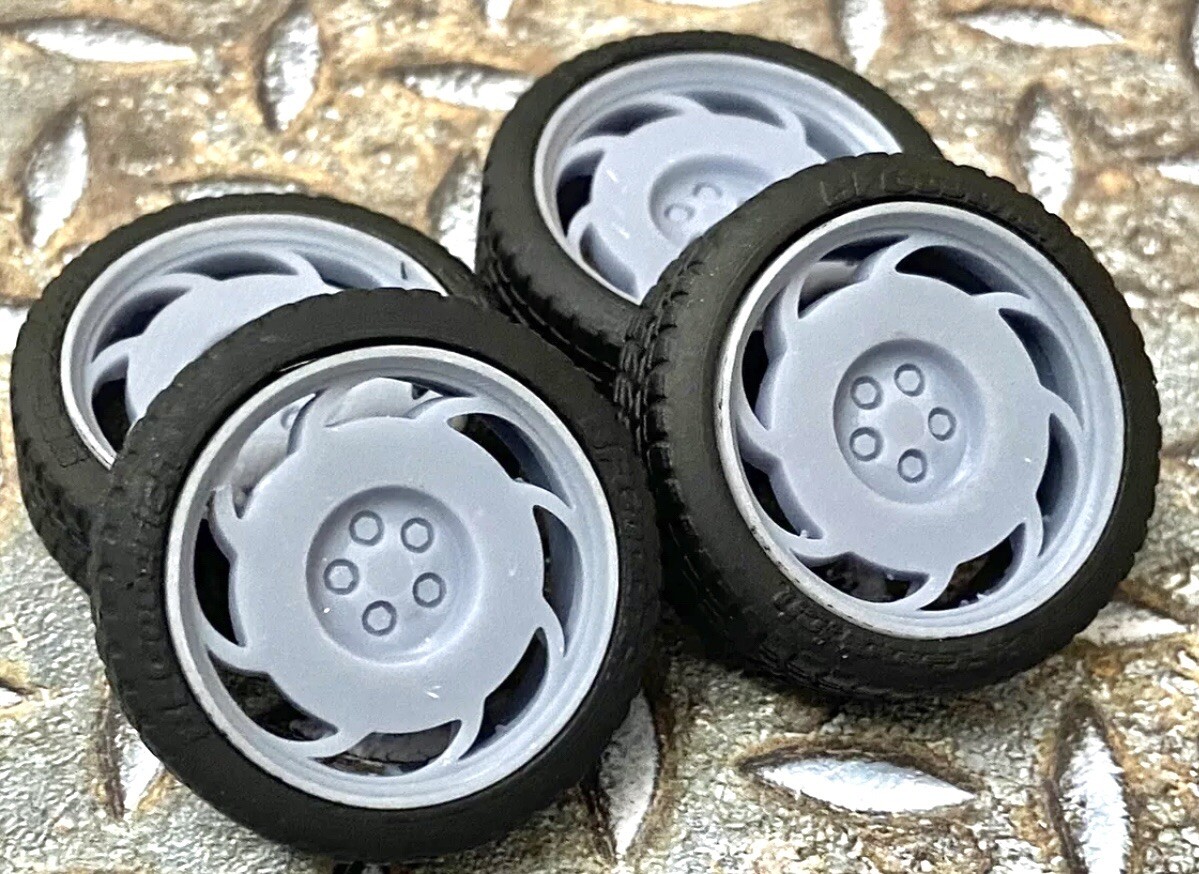 1/24 Scale Resin "Weld Draglite" Wheels With Drag Slicks – 15/17 Inch, Unpainted, For Model Cars