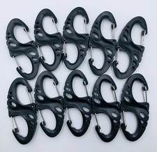 10pcs Plastic Carabiner Clips Medium Double S Dual Spring Metal Snap 2.75"x1.2"