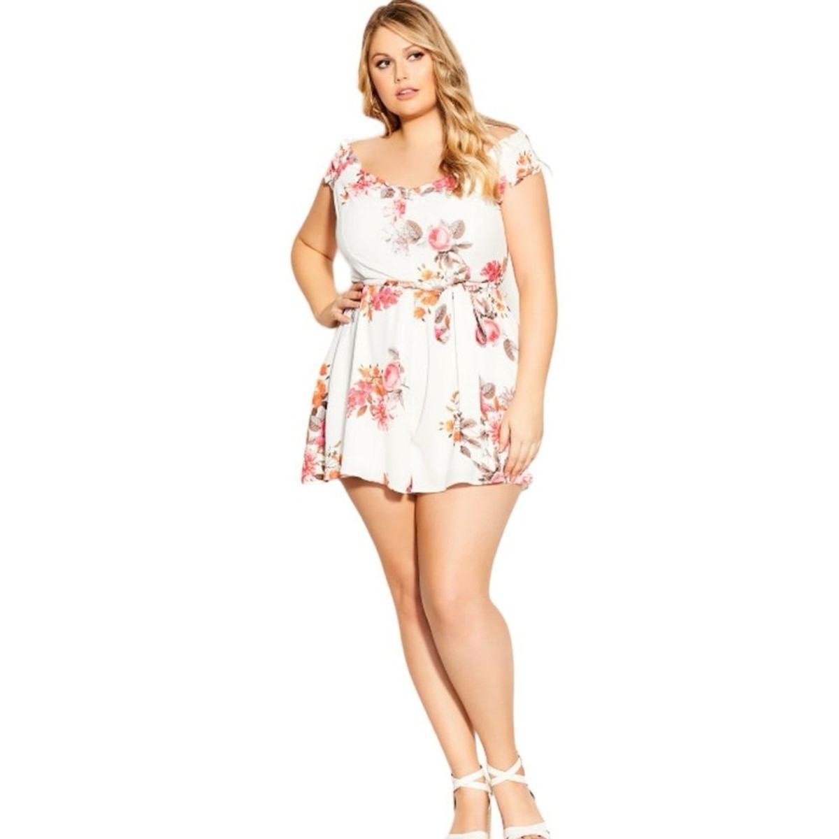 City Chic Floral Crush Playsuit Size 20