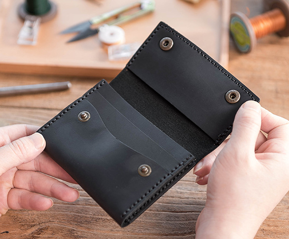 men women wallet purse cow Leather bank Card Case holder bifold