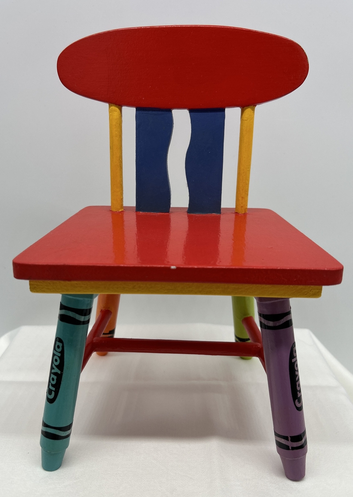 Hallmark Crayola Crayon Wood Chair Toy for Doll Plush 9.5" Tall Vintage