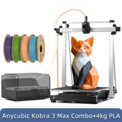 4KG PLA+Anycubic Kobra 3 Max Combo Größe Mehrfarbige Max 8-Farben FDM 3D Drucker