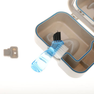 Dental Retainer Orthodontic Mouthguard Denture Storage Box Mirror Brush Inside