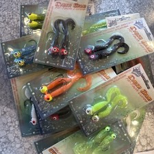 3 Packs Wahoo Cyber Grubs Curley Tails Jigs Random Sizes And Colors 1/8 3/8
