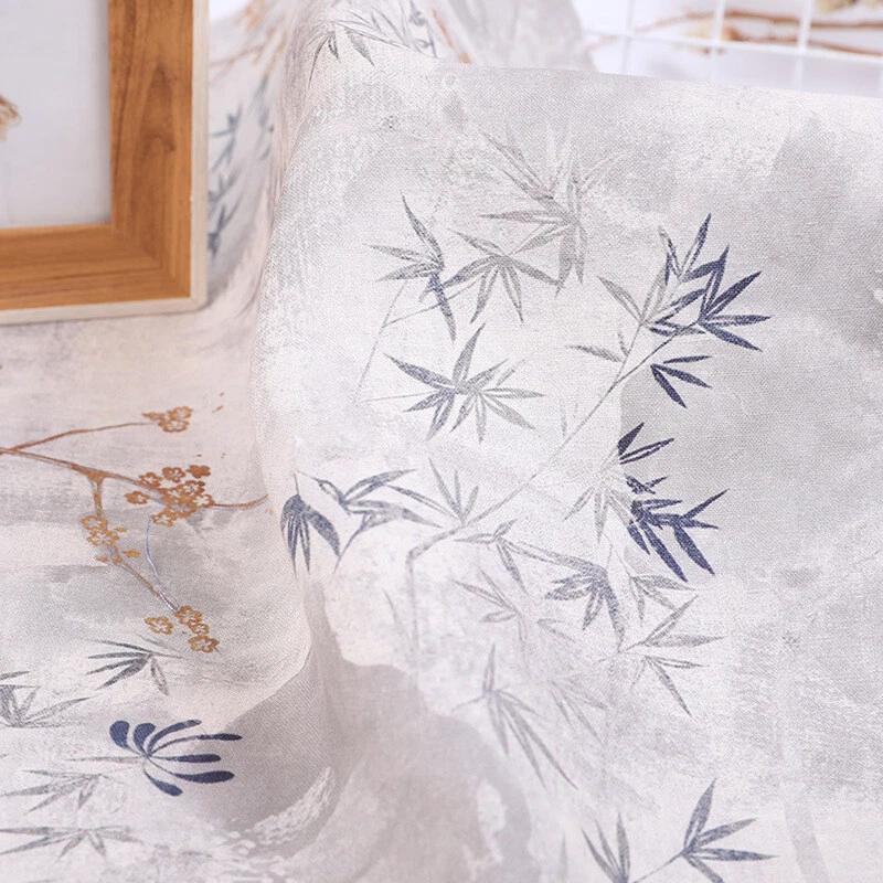 Tecido de bambu floral 1M artesanato étnico para vestido Cheongsam Hanfu faça você mesmo estilo vintage - Imagem 2 de 4