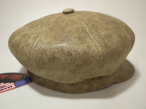 New York Hat Co Antique Spitfire Leather Brown size XL Made in USA - Picture 4 of 5