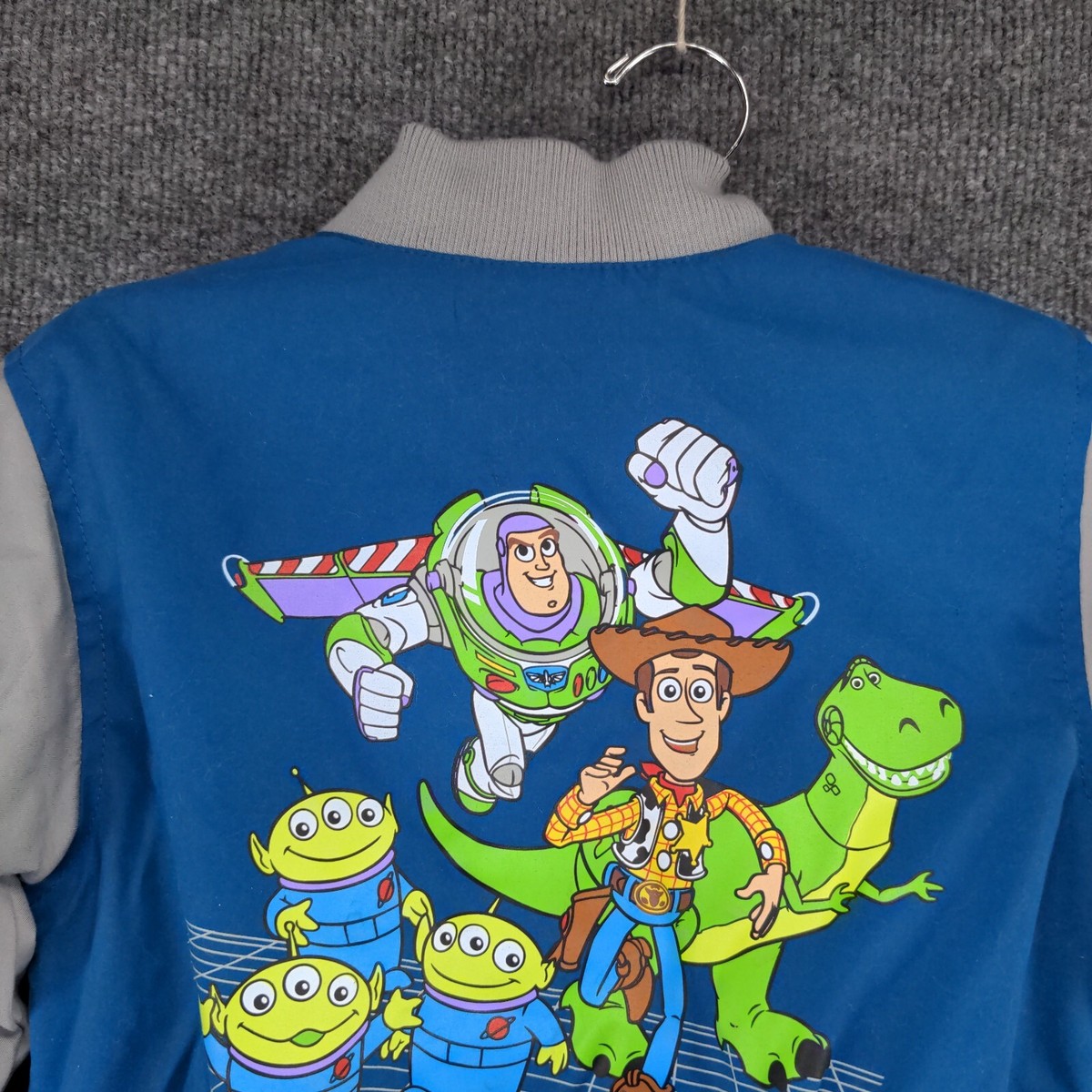 Disney Store Kids Toy Story S.R. Will Varsity Jacket Blue Gray XCH