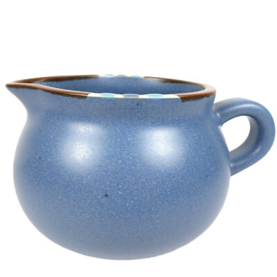 Vintage Dansk Mesa Sky Blue Creamer Pitcher Stoneware 12 Ounce Made in Japan