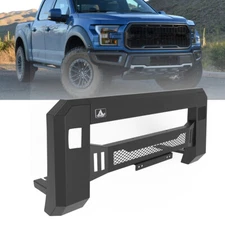 Front Bumper For 2018 2019 2020 Ford F-150 Black Steel Grille Guard w/LED Lights