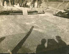 Roman mosaic with geometric decoration found by the 33rd Bersaglie- Old Photo