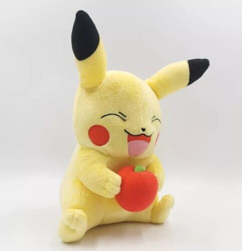 Pikachu with Apple Stuffed Animal Stuffed Animal Anime Plush Figure Plush 25cm NEW - Picture 1 of 3