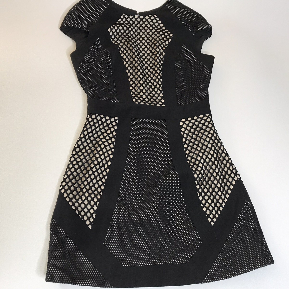mesh front panel dress Lana Black Mesh Panel Ruched Maxi Dress, M / Black