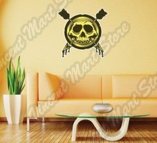 Ghost Skull Arrow Crossbones Yellow Wall Sticker Interior Decor 22"X22"