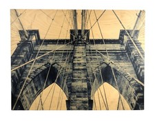 Woodsnap Brooklyn Bridge Photo Art Print on Wood Wall Decor 24 x 18"