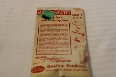 HO Scale Kadee Magne-Matic Couplers with Centering Gear, Set of 2, #MKD-6 BNOS
