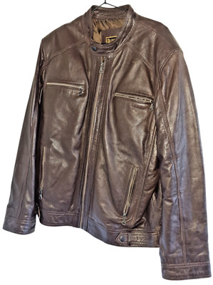 Mens 100 % Genuine Sheep Leather Jacket, Colour: Dark Brown, Size: X-Large, ML-5