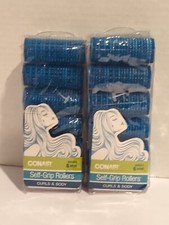 2x Conair Self-Grip Curls  Body Hair Curlers - Small Blue - 6 Rollers Per Pack