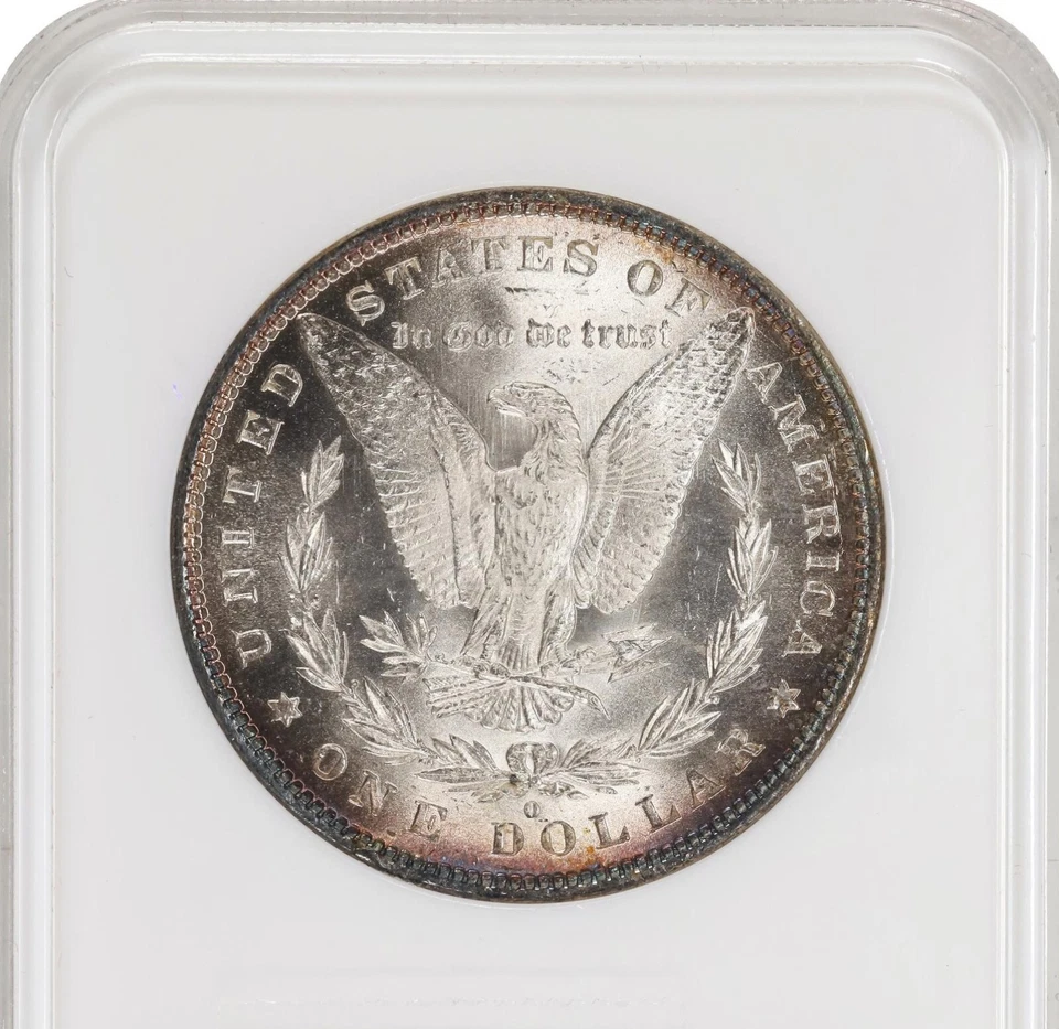 Morgan Dollar 1881-O, NGC MS-65 Old Holder. Beautiful Peripheral Toning! - Image 4 of 4
