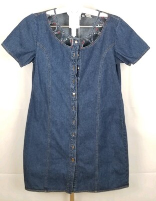 Women's Sears Together Beaded Collar Cutouts Denim Jean Dress Size 16 | eBay Women's Sears Together Beaded Collar Cutouts Denim Jean Dress Size 16 | eBay