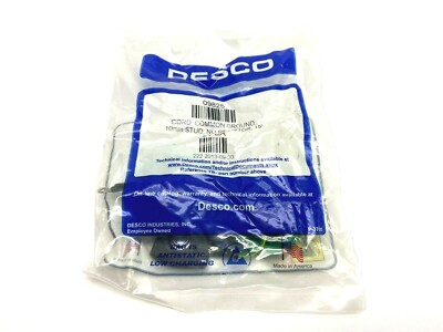 Desco 09825 Common Ground Cord 10mm Stud No Resistor 15'