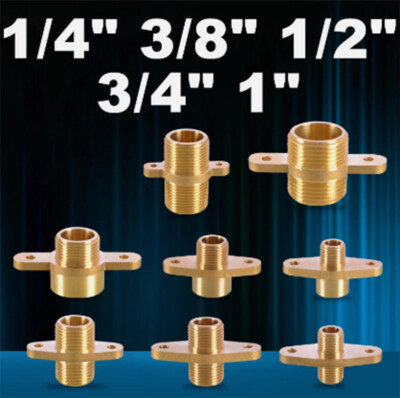 Brass Pipe Fittings BSP Female/Male Thread Flange Fixed Connector Water Adapter