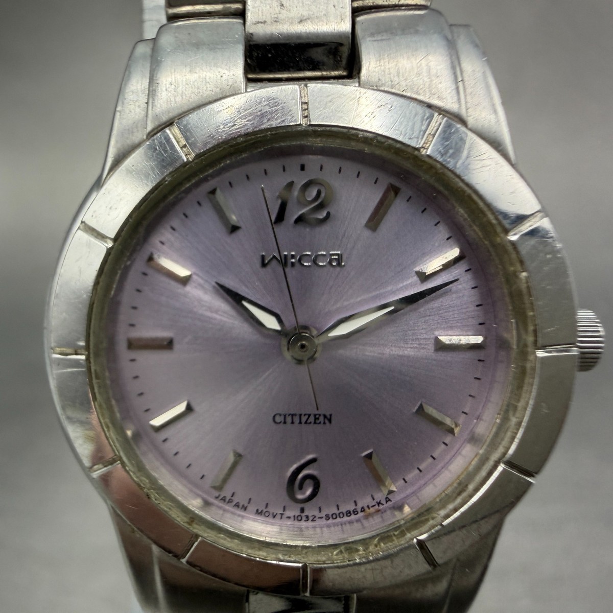 Citizen Wicca Watch Women 24mm Purple Dial Silver Tone 1032