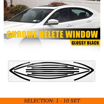1-10Set For Acura TLX 15-20 Window Trim Overlay Vinyl Cover Sticker Gloss Black