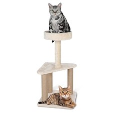 FLUFFYDREAM CAT TREE WITH SCRATCHING POST, 31.8 INCHES CAT TOWER - BEIGE