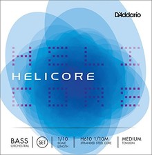 D'Addario Helicore Orchestral Bass String Set, 1/10 Scale, Medium Tension
