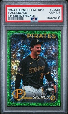 2024 Topps Chrome Update Paul Skenes RC #28/99 PSA 10 Green Speckle SP Variation