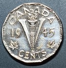 1945 Canada 5 Cents, Appears Uncirculated. Excellent Details. — photo 2