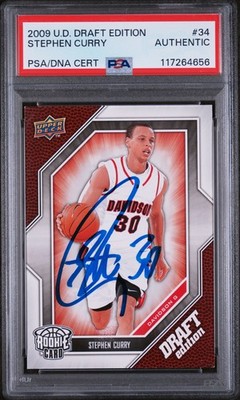 Signed Basketball Card Auto Stephen Curry 2009-10 Upper Deck Draft