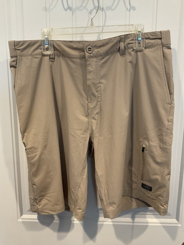 Aftco Fishing Shorts, Khaki, Size 38