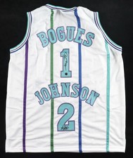 Muggsy Bogues & Larry Johnson Signed Charlotte Hornets NBA Jersey AWM COA XL