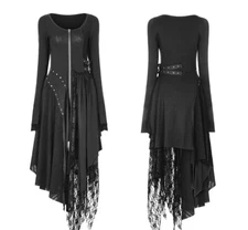 New Punk Rave WQ-368 Decadent Asymmetric Knitted Witch Dress With Lace sz XS/S