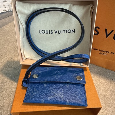 Louis Vuitton Card Holder Necklace M83154 In Agave Blue