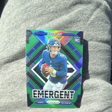 2025 Panini Prizm Jaxson Dart Emergent Green Prizm Rookie Giants #6 NFL Card