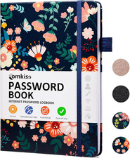 Password Book with Individual Alphabetical Tabs Laminated, Large Print Password