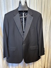 1818 Madison Brooks Brothers Blk Wool Satin Tuxedo Jacket Sz 44R Pre-owned