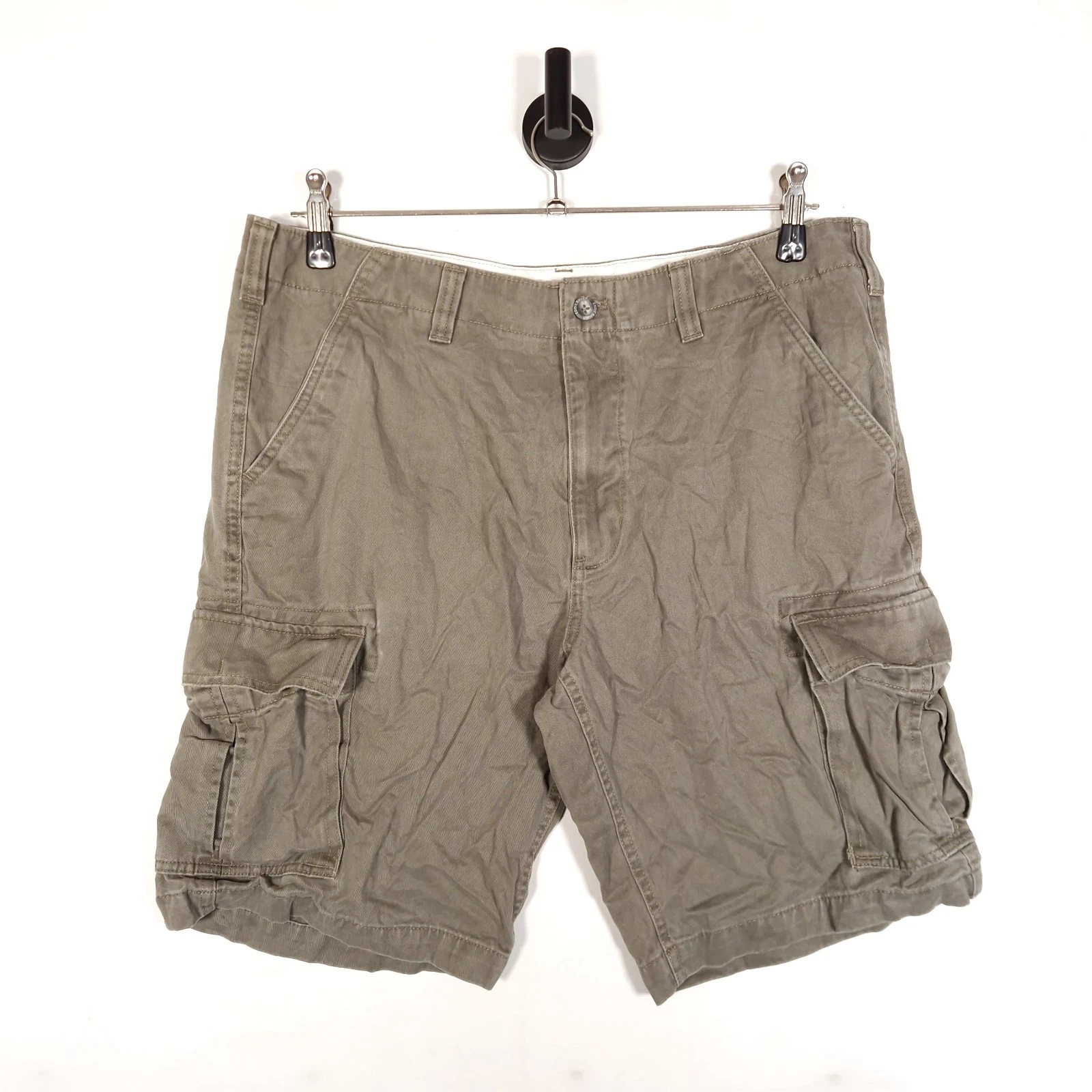 Eddie Bauer Cargo Shorts Size W36 Men' Grey 100% Cotton Ultility Summer