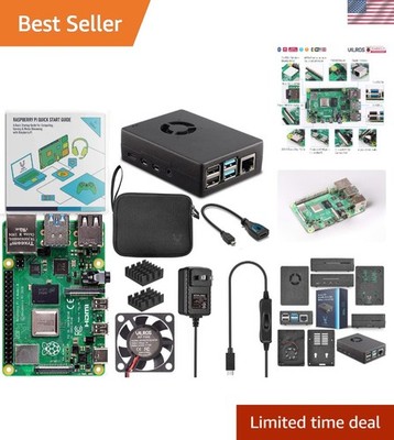 Raspberry Pi 4 8GB Kit with Heavy-Duty Aluminum Case & Easy Power Switch