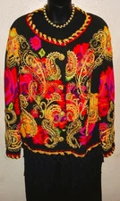 RARE MICHAEL SIMON NEW YORK (1993) CARDIGAN SWEATER  EMBROIDERY, BEADS & MORE