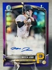 💫⚾️MITCH JEBB 2025 Bowman Chrome 1st Purple Refractor Auto /250  #PIRATES!⚾️💫