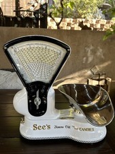 Bilancia caramelle Toledo anni 20 3 libbre con padella originale, restaurata, vede tema caramelle