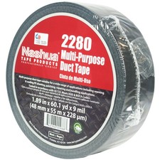 Nashua 2280 Multi-Purpose Duct Tape,1.88 in x 60 yds, Black, 9 Mil, UL Certified
