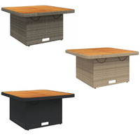 Garden Table Outdoor Table Dining Table Poly Rattan and Acacia Wood vidaXL